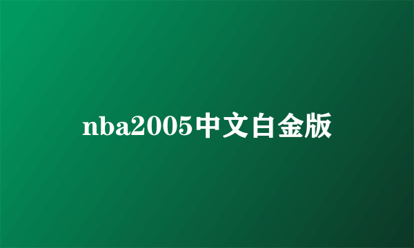 nba2005中文白金版