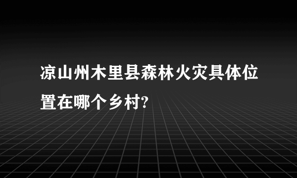 凉山州木里县森林火灾具体位置在哪个乡村?