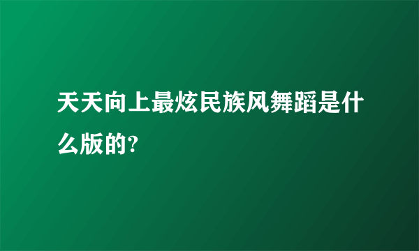 天天向上最炫民族风舞蹈是什么版的?