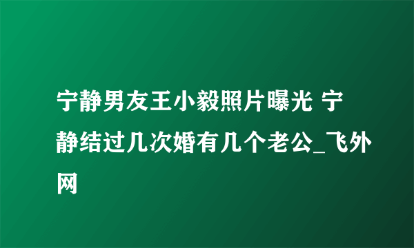 宁静男友王小毅照片曝光 宁静结过几次婚有几个老公_飞外网