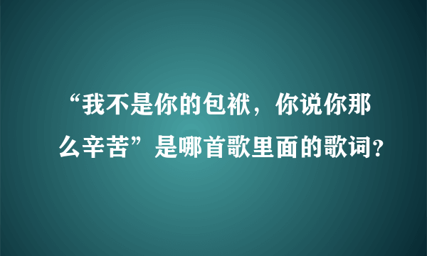 “我不是你的包袱，你说你那么辛苦”是哪首歌里面的歌词？