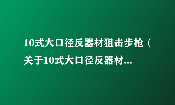 10式大口径反器材狙击步枪（关于10式大口径反器材狙击步枪的简介）