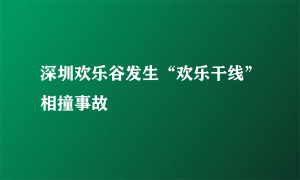 深圳欢乐谷发生“欢乐干线”相撞事故