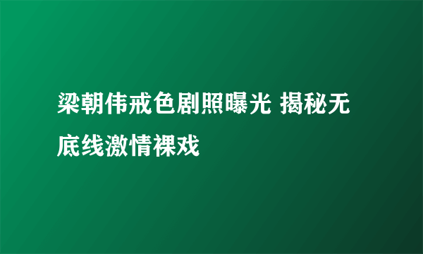 梁朝伟戒色剧照曝光 揭秘无底线激情裸戏