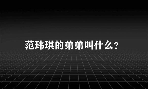 范玮琪的弟弟叫什么？