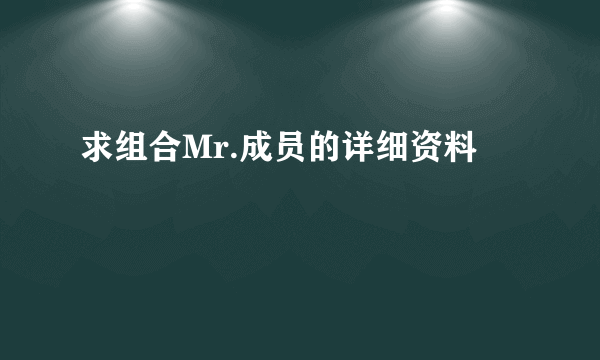 求组合Mr.成员的详细资料