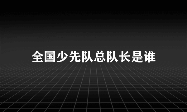 全国少先队总队长是谁