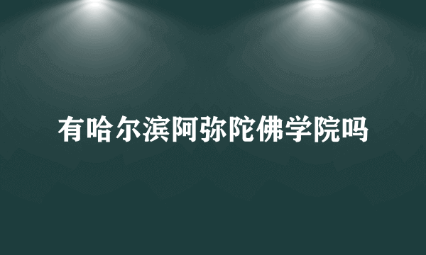 有哈尔滨阿弥陀佛学院吗