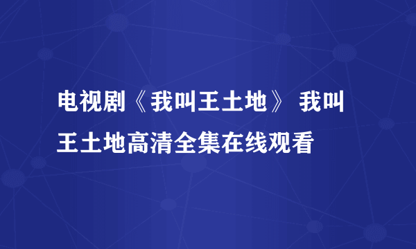 电视剧《我叫王土地》 我叫王土地高清全集在线观看