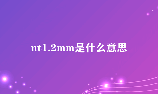 nt1.2mm是什么意思