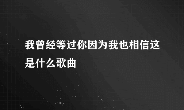 我曾经等过你因为我也相信这是什么歌曲