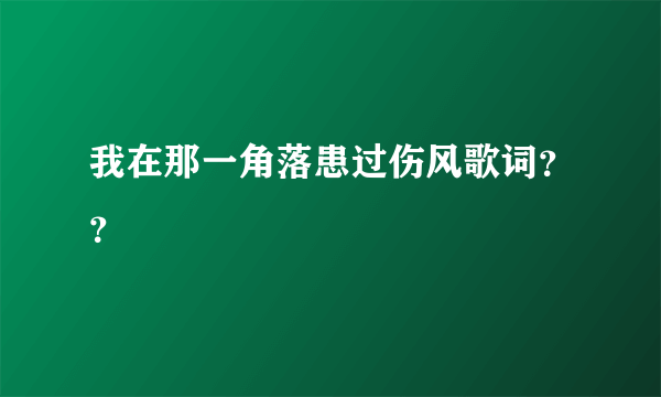 我在那一角落患过伤风歌词？？