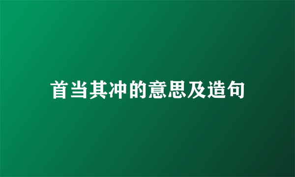 首当其冲的意思及造句