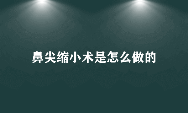 鼻尖缩小术是怎么做的