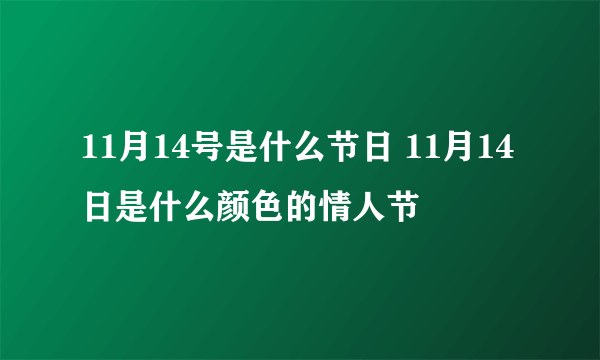 11月14号是什么节日 11月14日是什么颜色的情人节