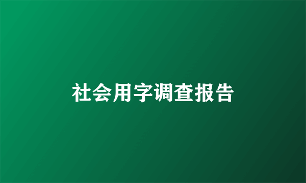 社会用字调查报告