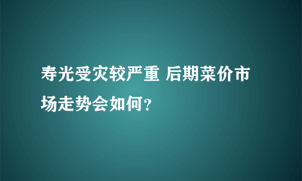 寿光受灾较严重 后期菜价市场走势会如何？