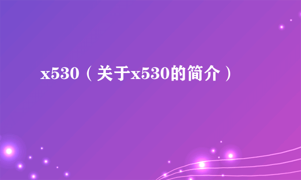 x530（关于x530的简介）