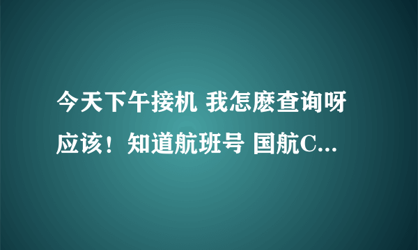 今天下午接机 我怎麽查询呀应该！知道航班号 国航CA926！有知道的说一下谢谢！！