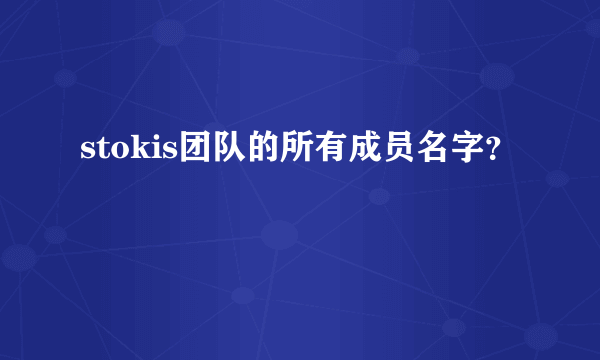 stokis团队的所有成员名字？