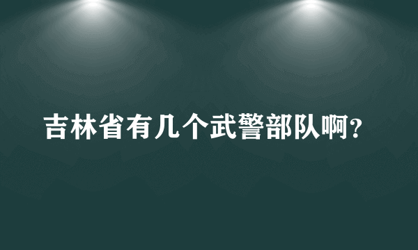 吉林省有几个武警部队啊？