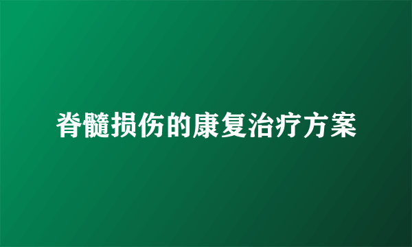 脊髓损伤的康复治疗方案