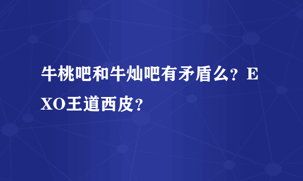 牛桃吧和牛灿吧有矛盾么？EXO王道西皮？