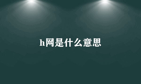 h网是什么意思