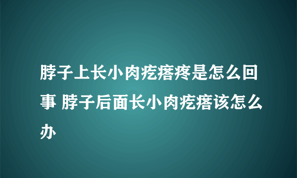 脖子上长小肉疙瘩疼是怎么回事 脖子后面长小肉疙瘩该怎么办