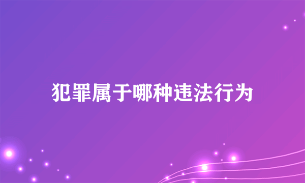 犯罪属于哪种违法行为