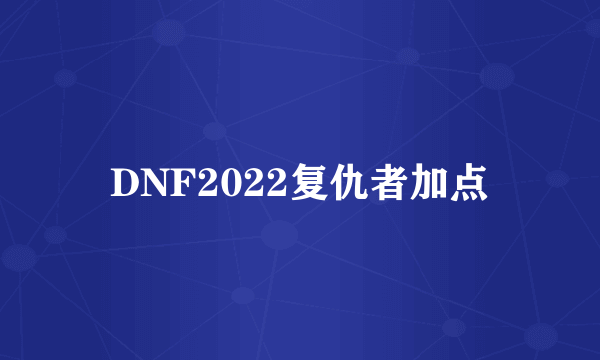 DNF2022复仇者加点