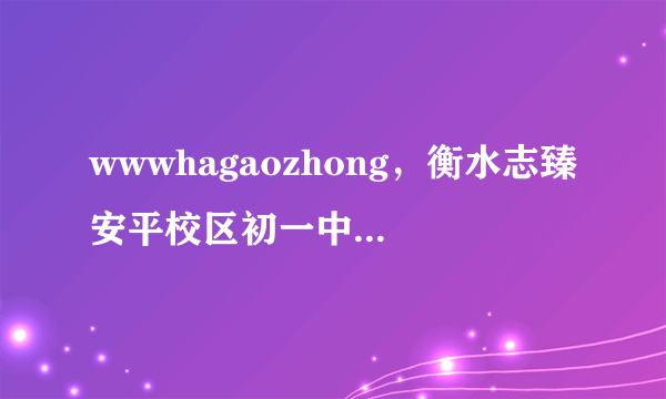 wwwhagaozhong，衡水志臻安平校区初一中考成绩怎么查