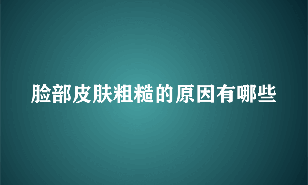 脸部皮肤粗糙的原因有哪些