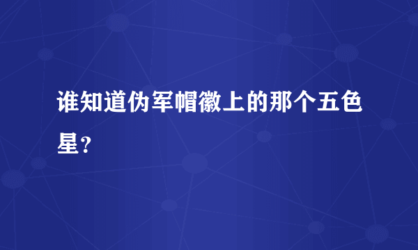 谁知道伪军帽徽上的那个五色星？