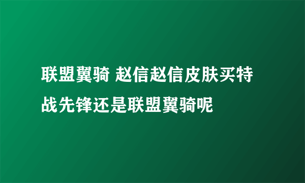 联盟翼骑 赵信赵信皮肤买特战先锋还是联盟翼骑呢