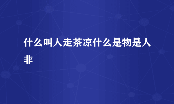 什么叫人走茶凉什么是物是人非