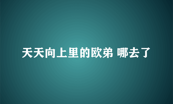 天天向上里的欧弟 哪去了