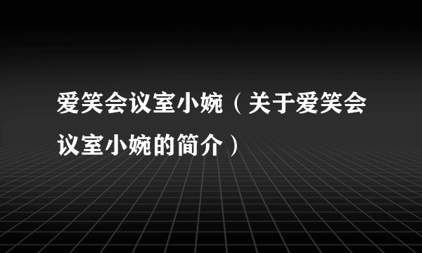 爱笑会议室小婉（关于爱笑会议室小婉的简介）