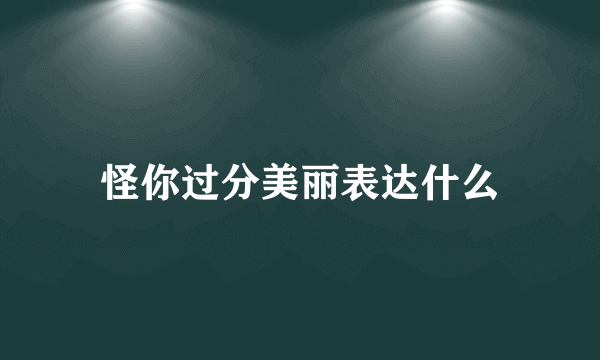 怪你过分美丽表达什么