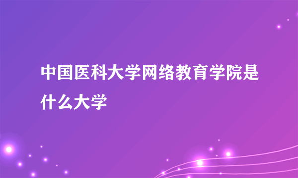 中国医科大学网络教育学院是什么大学