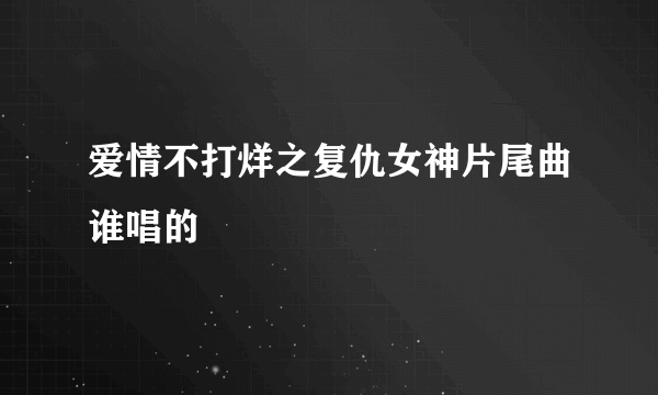 爱情不打烊之复仇女神片尾曲谁唱的