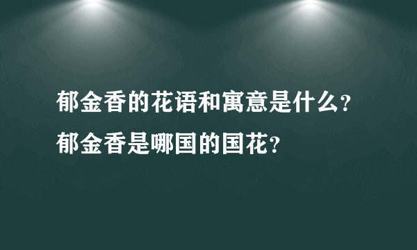 郁金香的花语和寓意是什么？郁金香是哪国的国花？