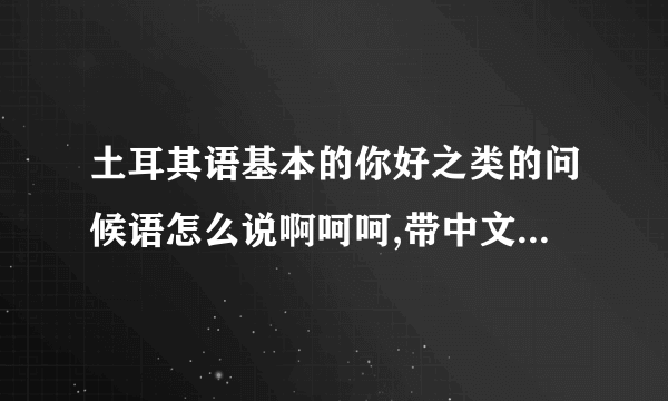 土耳其语基本的你好之类的问候语怎么说啊呵呵,带中文拼音嘿嘿