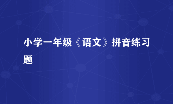 小学一年级《语文》拼音练习题