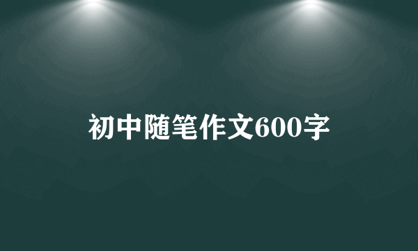 初中随笔作文600字