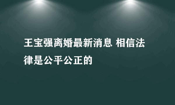 王宝强离婚最新消息 相信法律是公平公正的