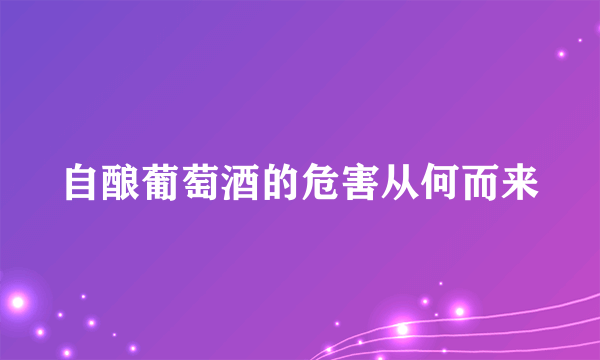 自酿葡萄酒的危害从何而来