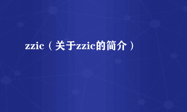 zzic（关于zzic的简介）