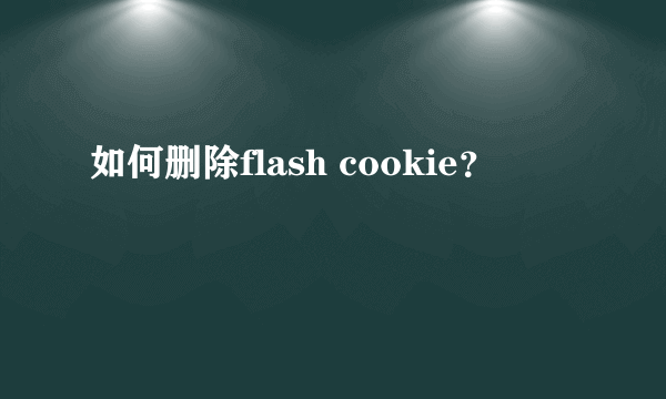 如何删除flash cookie？