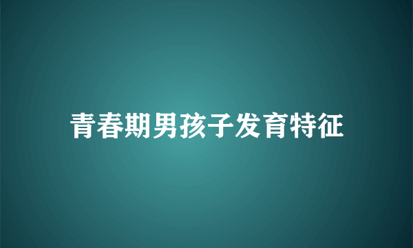 青春期男孩子发育特征